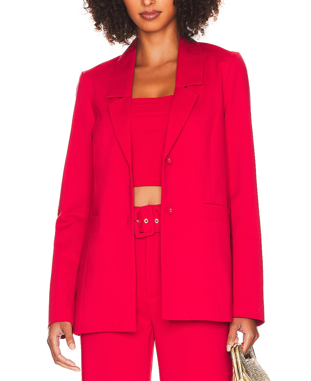 Show Me Your Mumu Tailored Red Major Blazer Size XS